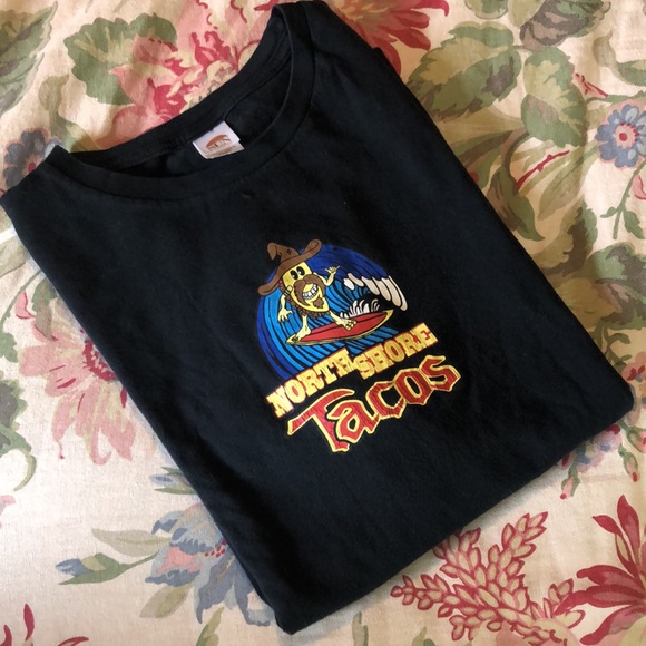NORTH SHORE TACO Size Large Tee Shirt HAWAII Surfer 5-Graphics SUN Intl Cotton - Picture 2 of 10